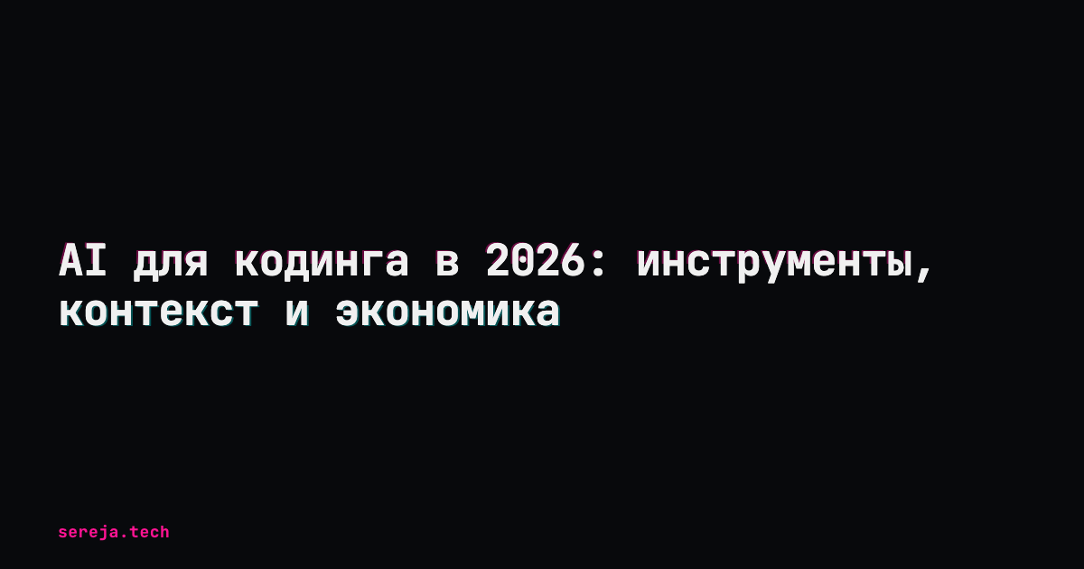 AI для кодинга в 2026: инструменты, контекст и экономика